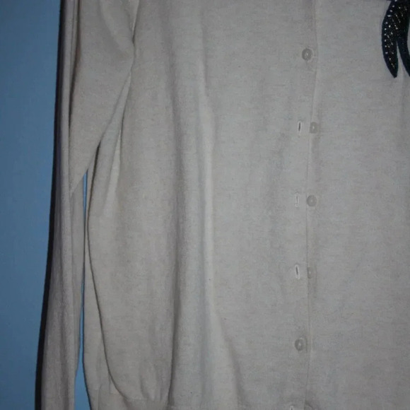 LOFT Outlet Large Women's Off-White Button Up Cardigan 100% Cotton - Picture 5 of 14